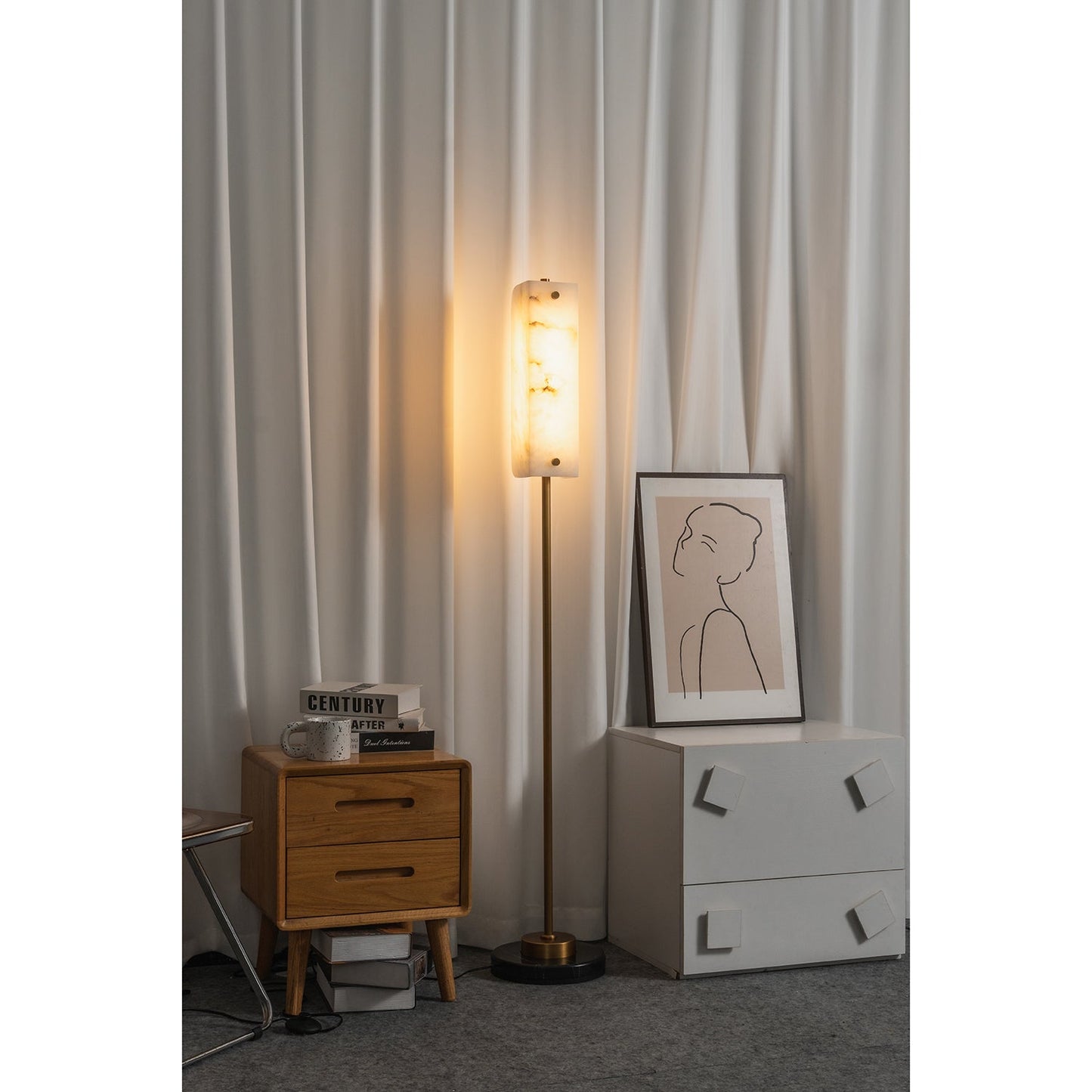 Years Alabaster Floor Lamp