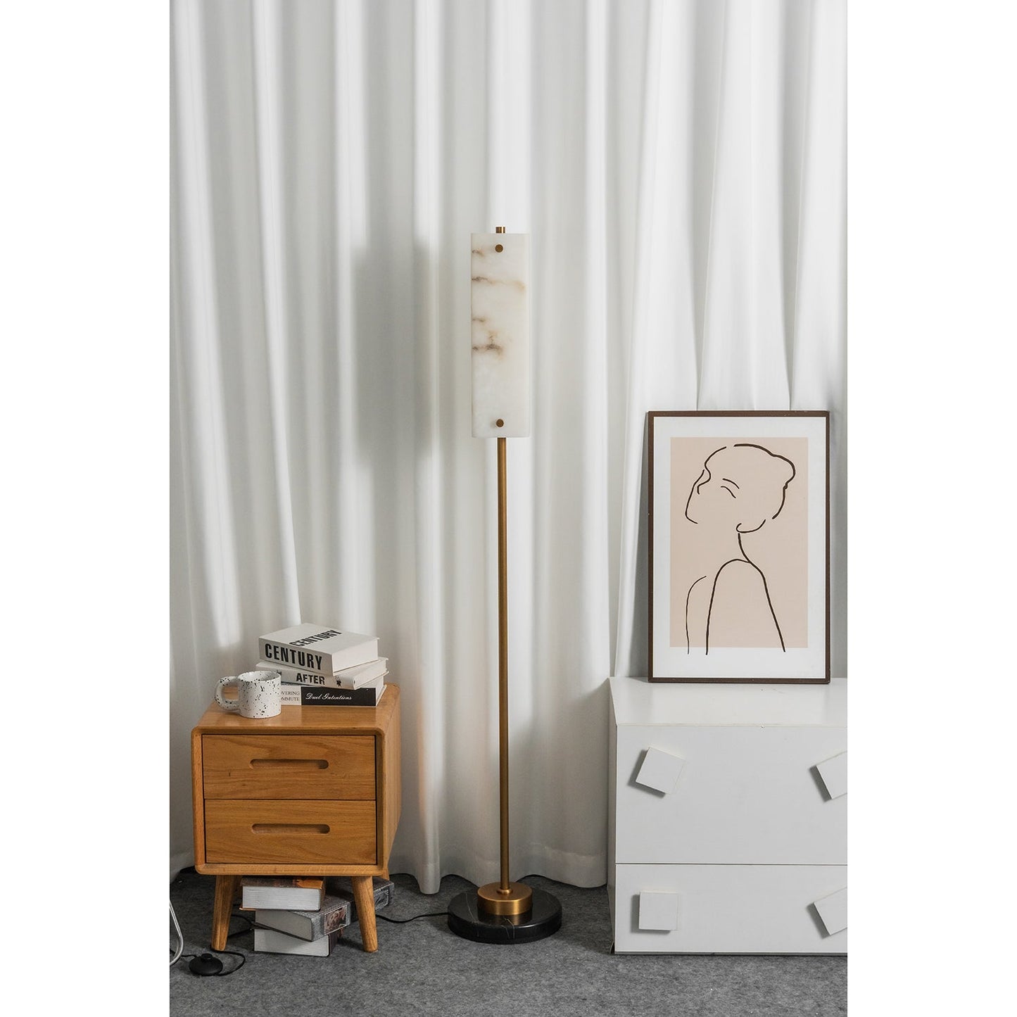Years Alabaster Floor Lamp