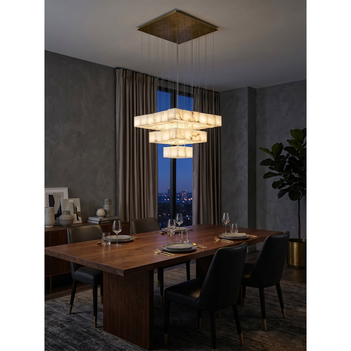 Alabaster Box Chandelier