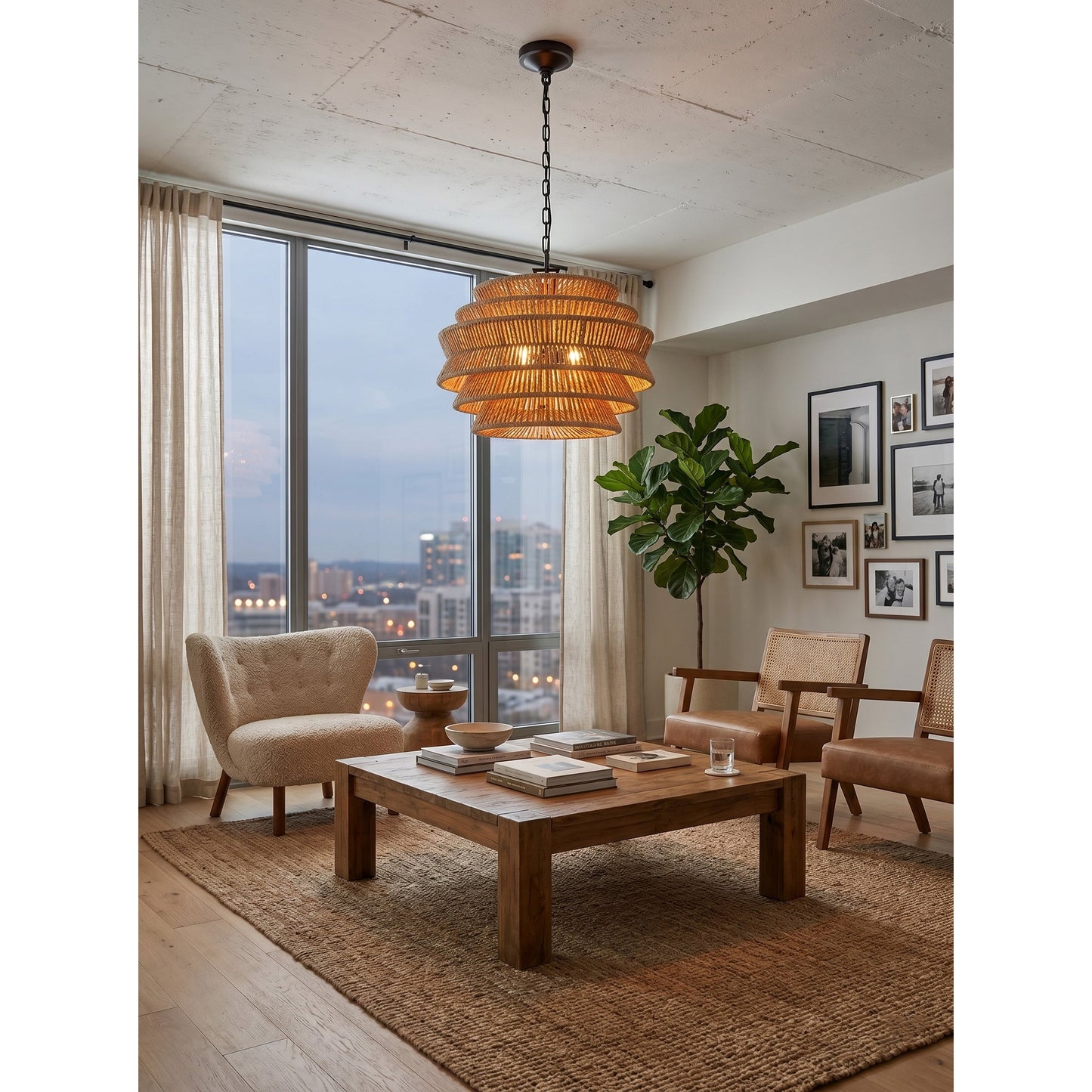 Antigua Rattan Drum Pendant Lamp