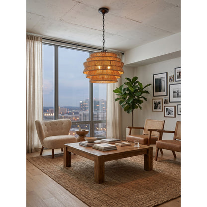 Antigua Rattan Drum Pendant Lamp