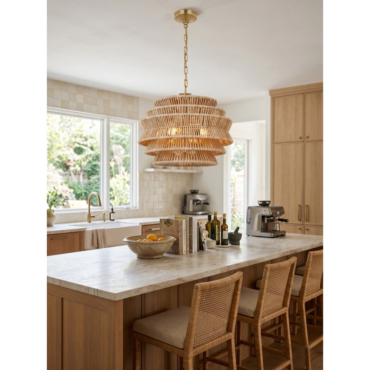 Antigua Rattan Drum Pendant Lamp