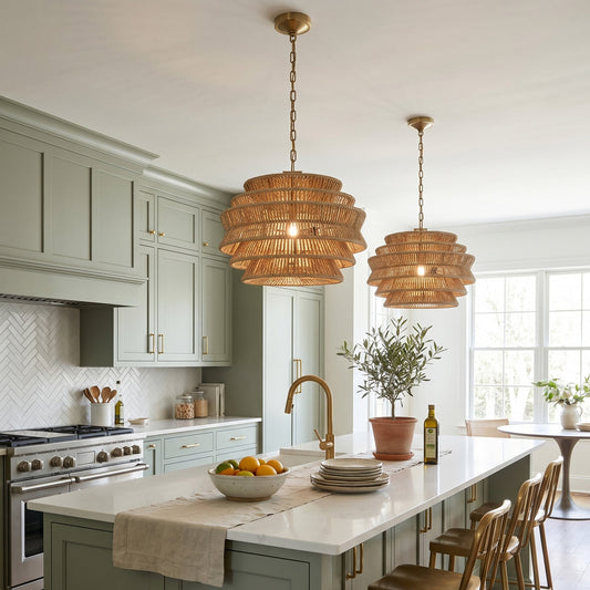 Antigua Rattan Drum Pendant Lamp