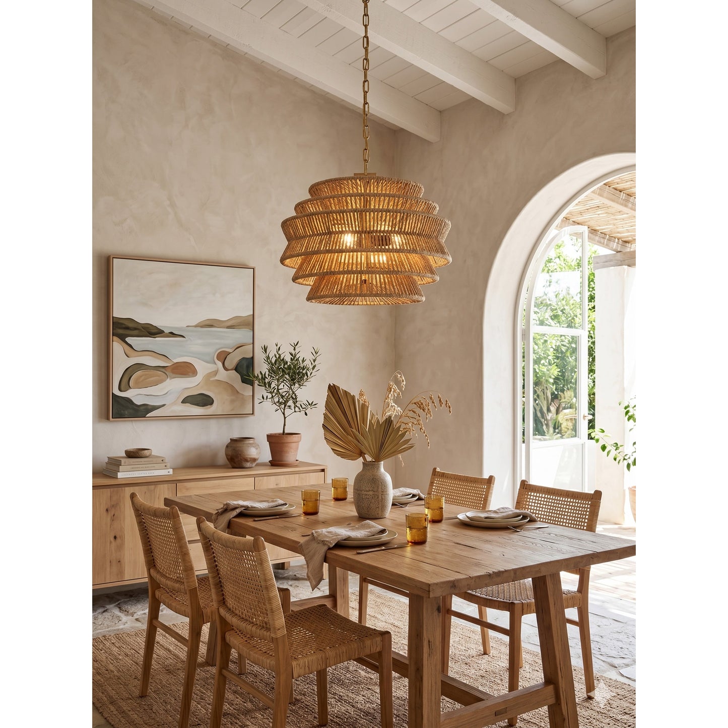 Antigua Rattan Drum Pendant Lamp