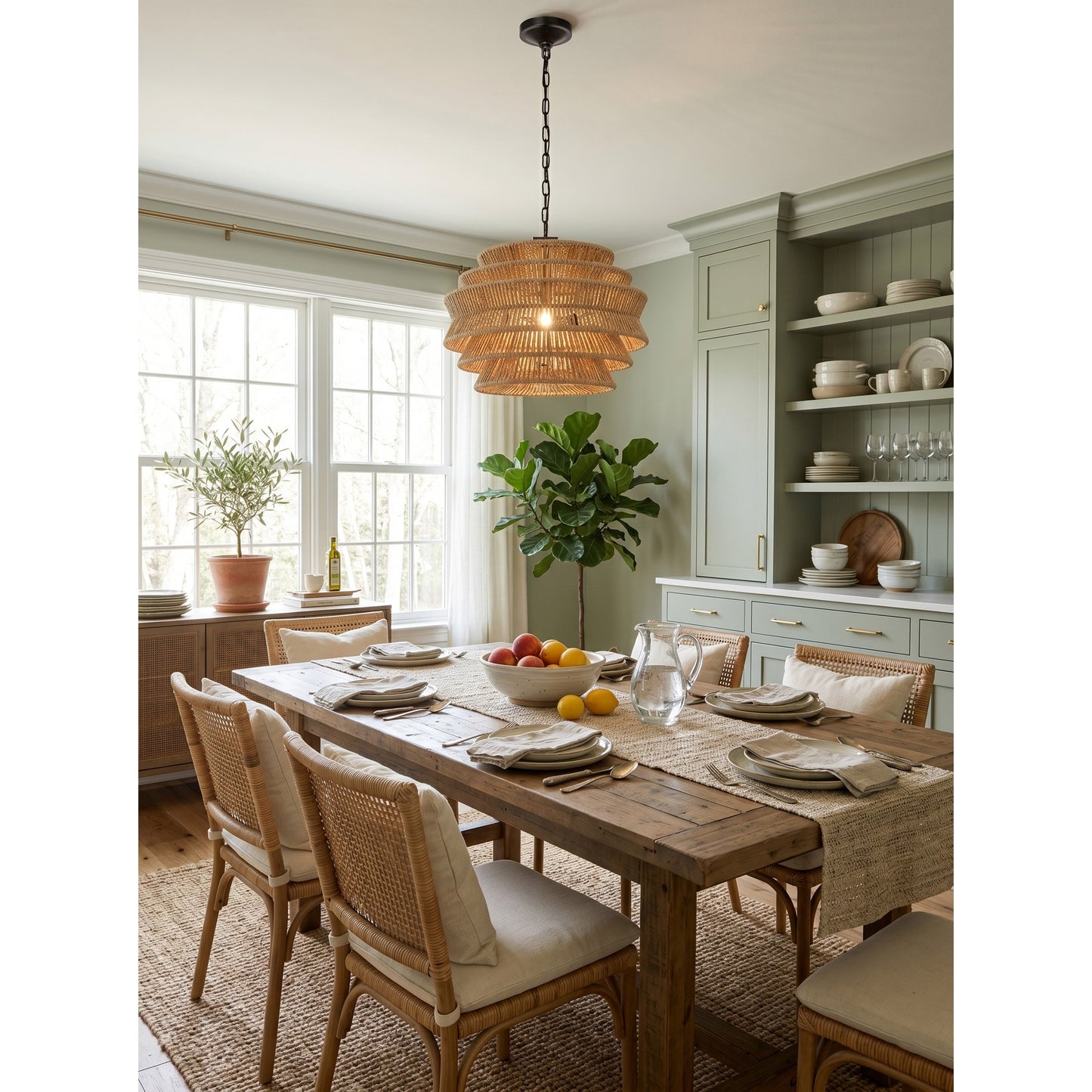 Antigua Rattan Drum Pendant Lamp