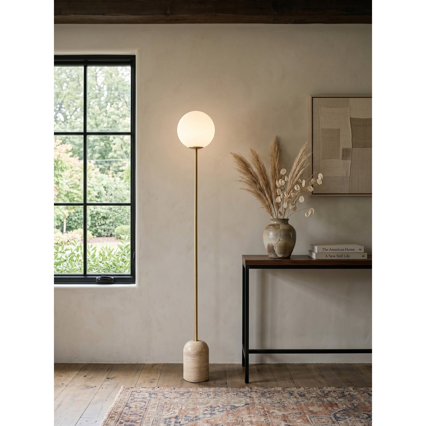 Aseneth Travertine Floor Lamp