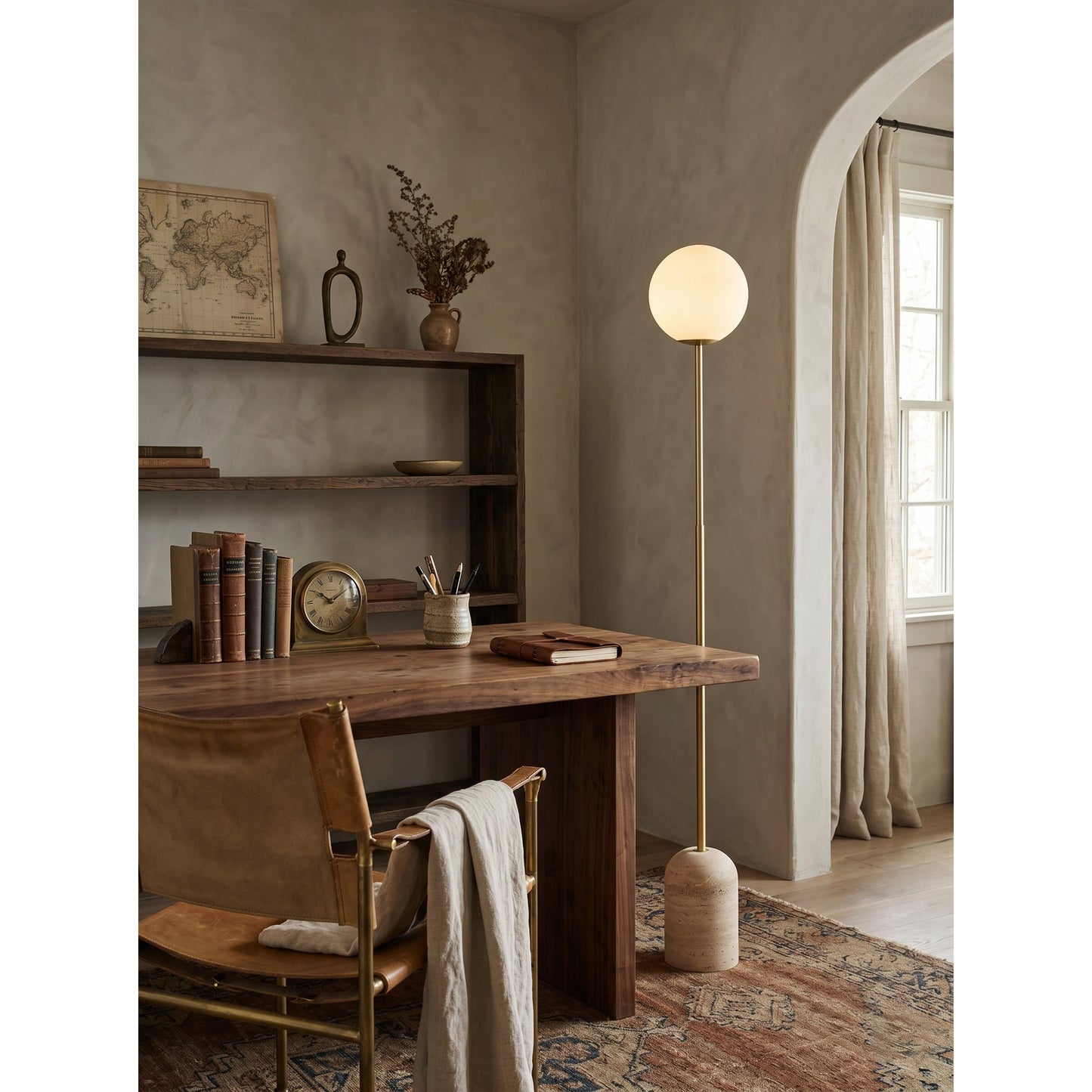 Aseneth Travertine Floor Lamp