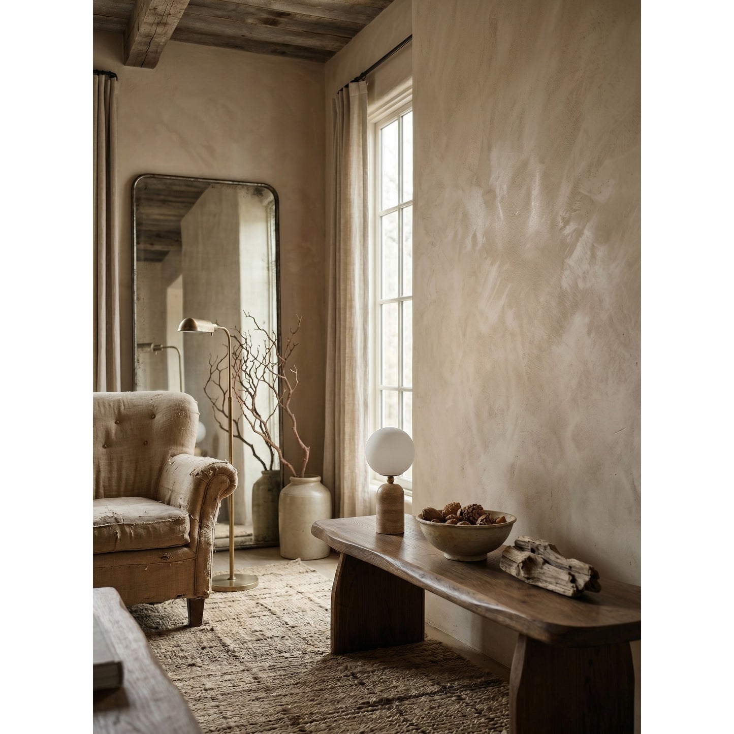 Aseneth Travertine Table Lamp