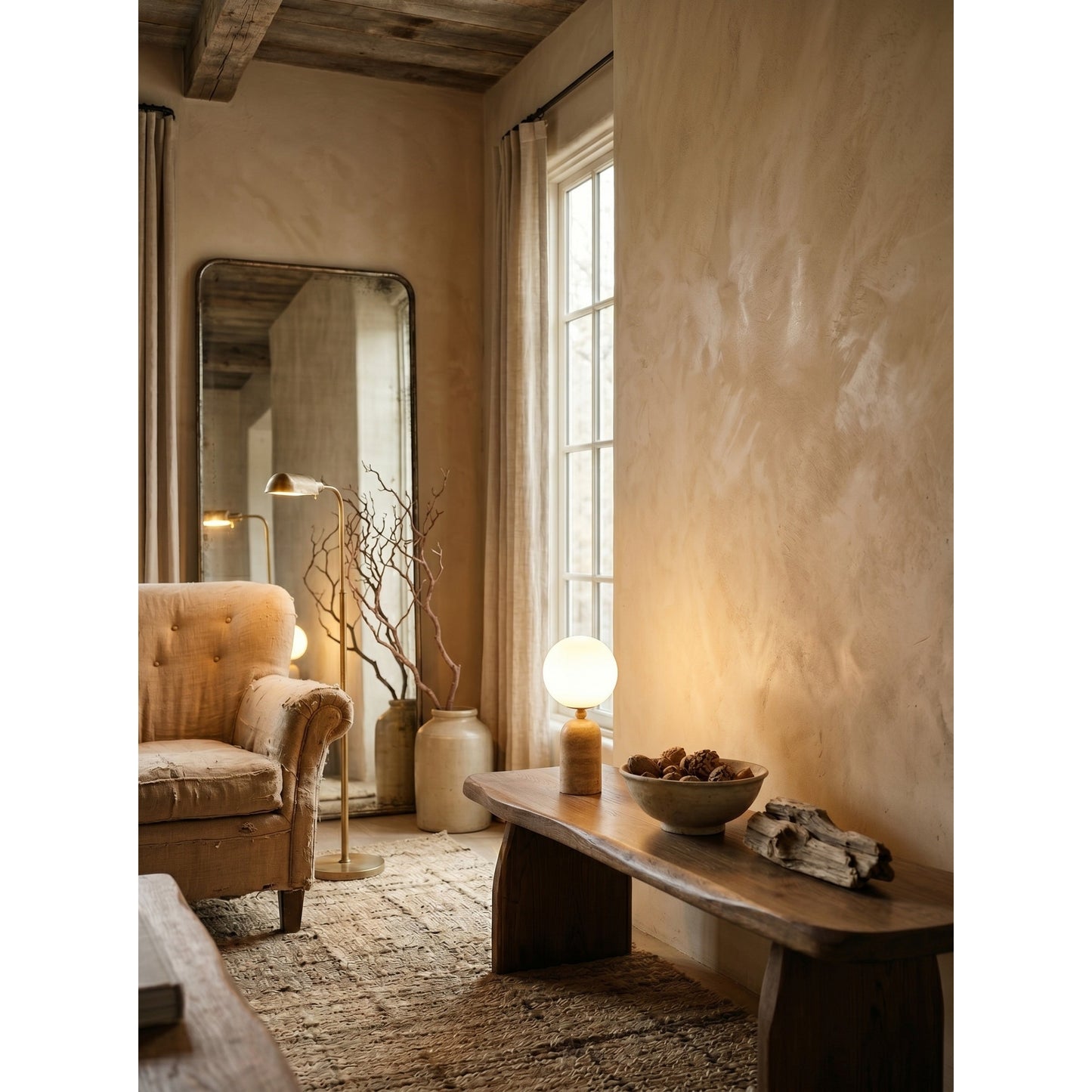 Aseneth Travertine Table Lamp