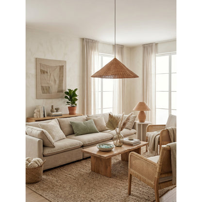 Bardi Scalloped Rattan Pendant Lamp