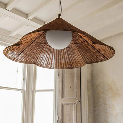 Bardi Scalloped Rattan Pendant Lamp