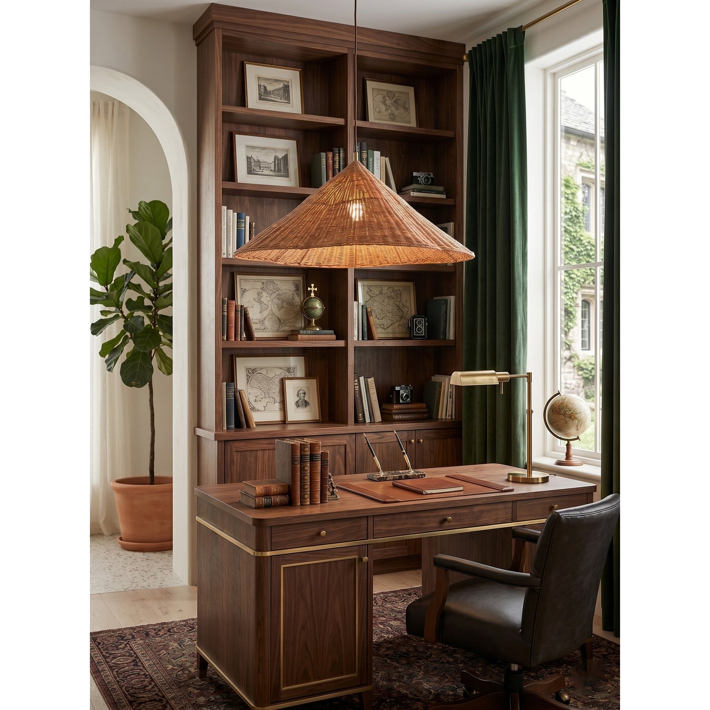 Bardi Scalloped Rattan Pendant Lamp