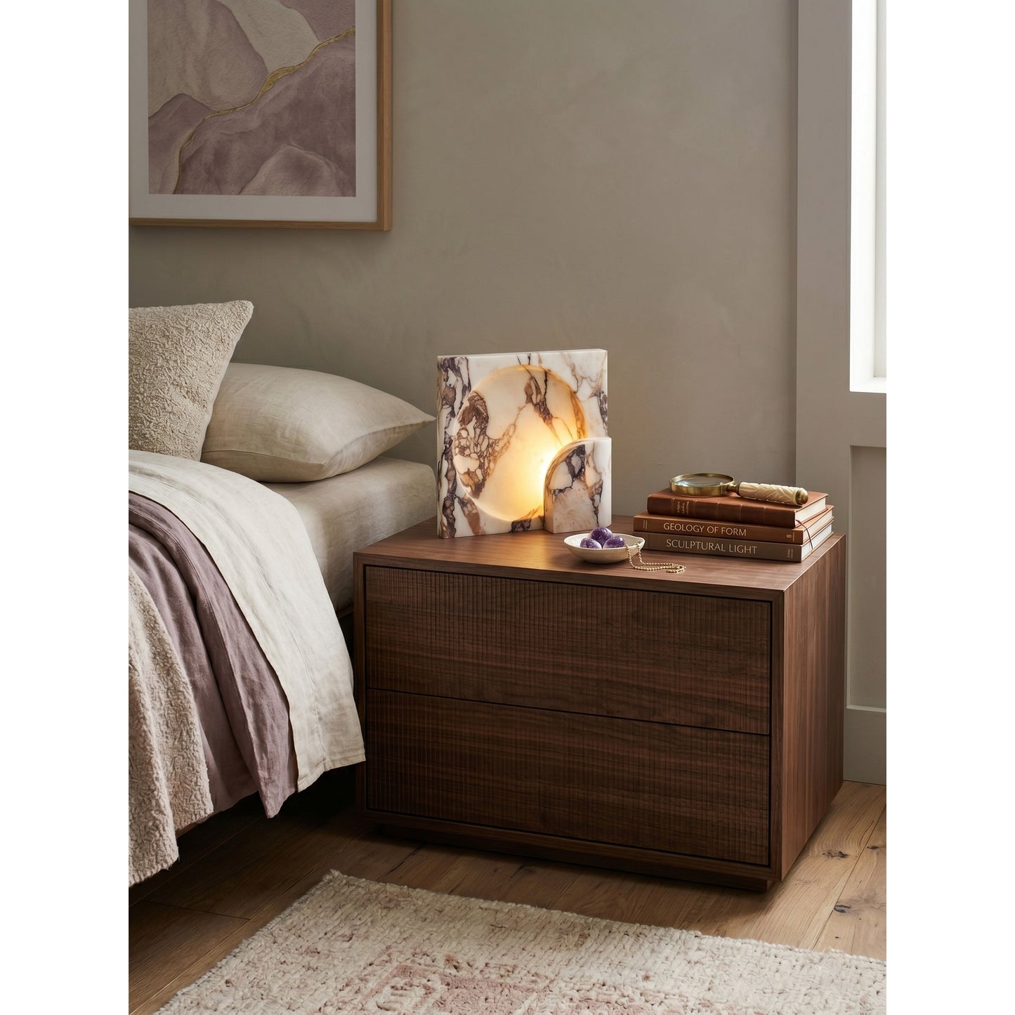Block Piece Marble Table Lamp