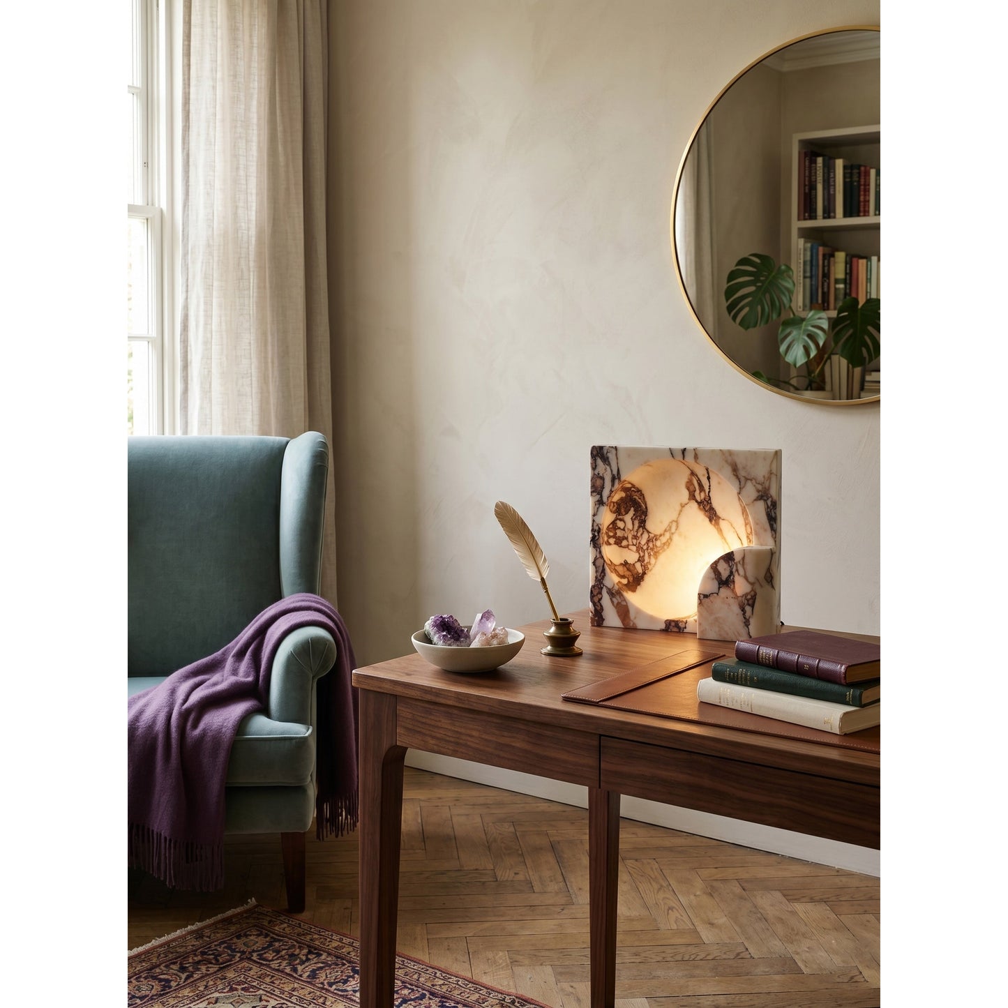 Block Piece Marble Table Lamp