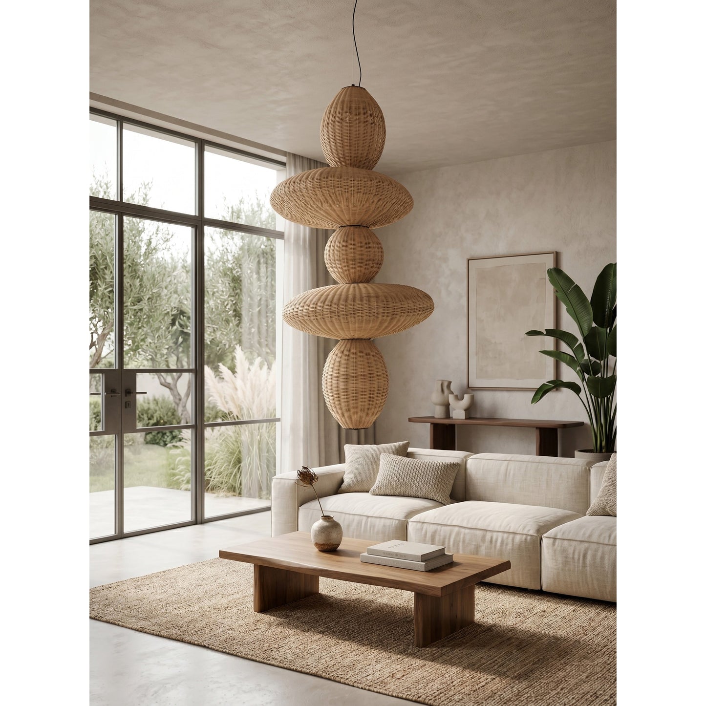 Bubbles Rattan Chandelier