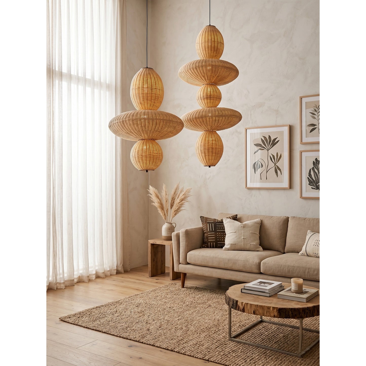 Bubbles Rattan Chandelier