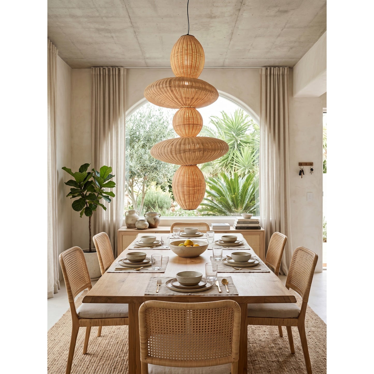 Bubbles Rattan Chandelier