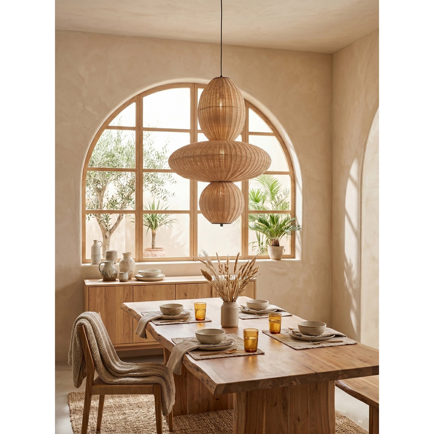 Bubbles Rattan Chandelier