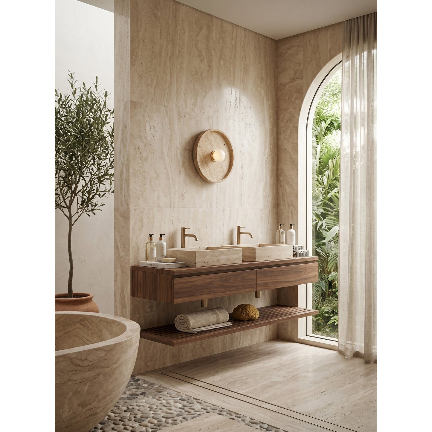 Celeste Travertine Wall Sconce