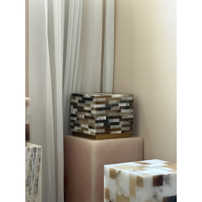 Checkerboard Alabaster Table Lamp