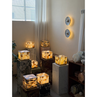 Checkerboard Alabaster Table Lamp