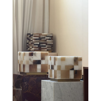 Checkerboard Alabaster Table Lamp