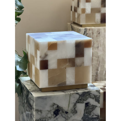 Checkerboard Alabaster Table Lamp