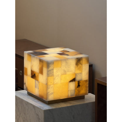 Checkerboard Alabaster Table Lamp