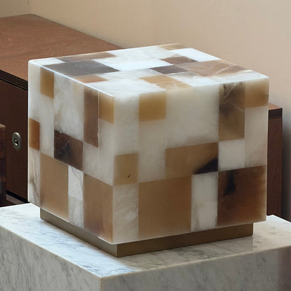 Checkerboard Alabaster Table Lamp
