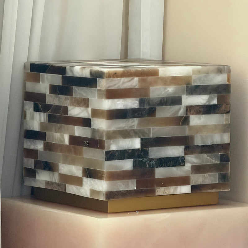 Checkerboard Alabaster Table Lamp