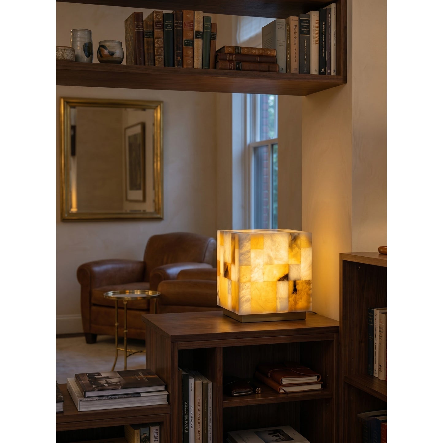 Checkerboard Alabaster Table Lamp