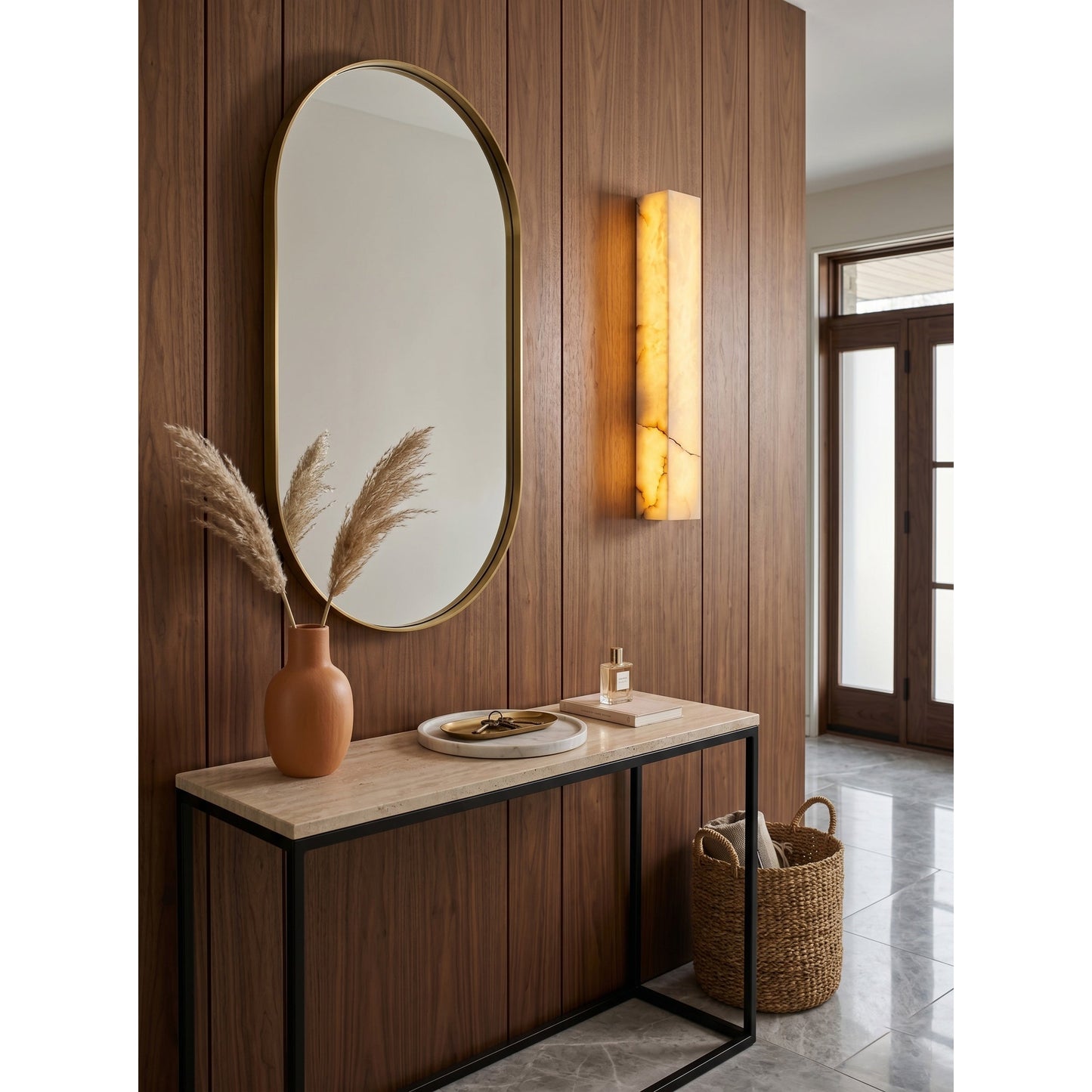 Dara Long Alabaster Wall Sconce