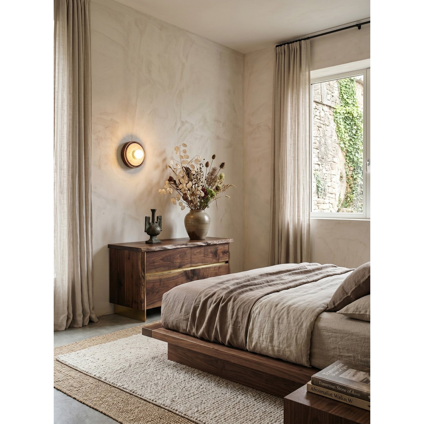 Dario Travertine Wall Sconce