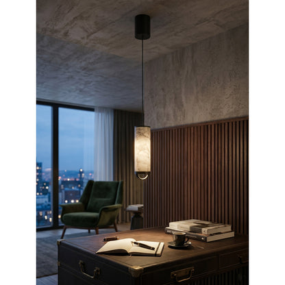 Fina Cylindrical Alabaster Pendant Lamp