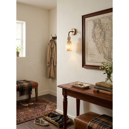 Flume Alabaster Arc Wall Sconce