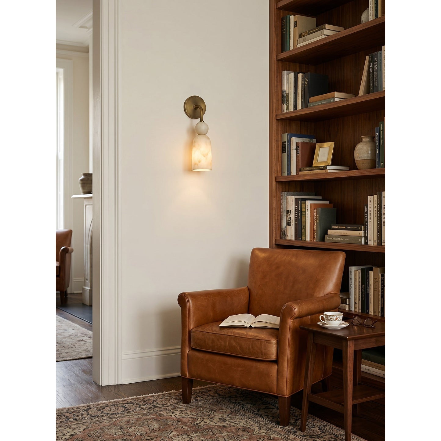 Flume Alabaster Arc Wall Sconce