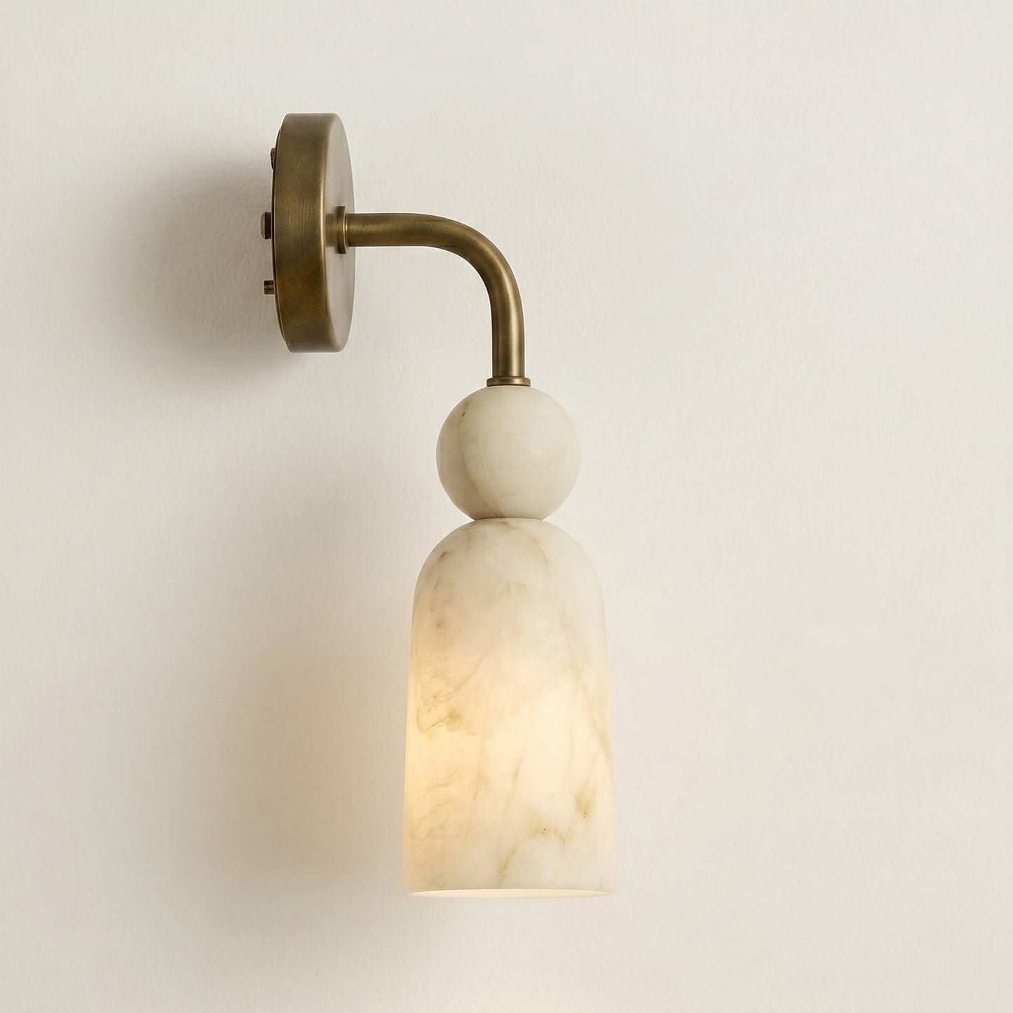 Flume Alabaster Arc Wall Sconce