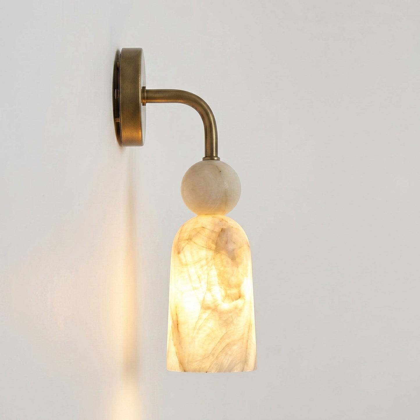 Flume Alabaster Arc Wall Sconce