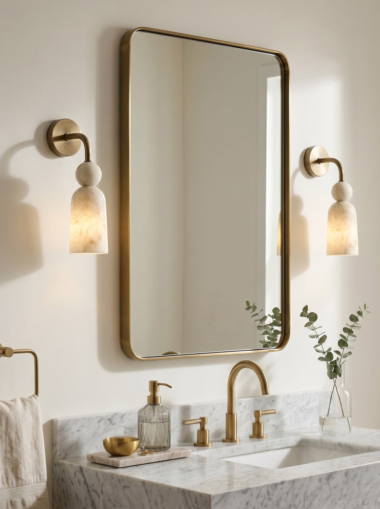 Flume Alabaster Arc Wall Sconce