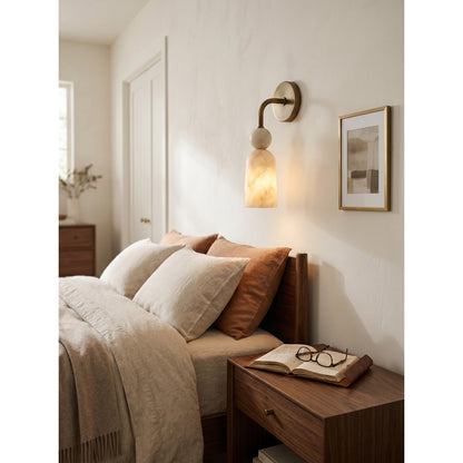 Flume Alabaster Arc Wall Sconce