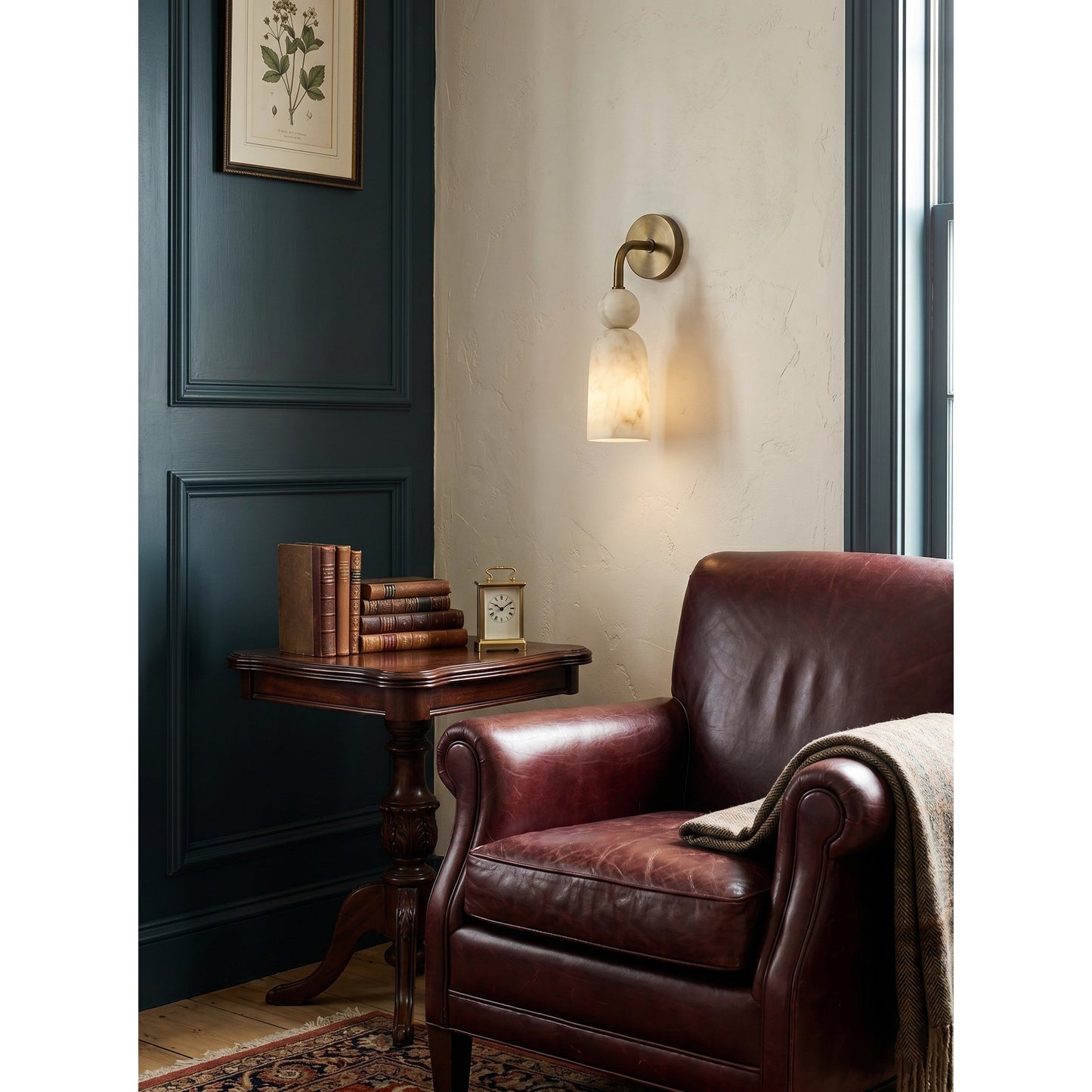 Flume Alabaster Arc Wall Sconce