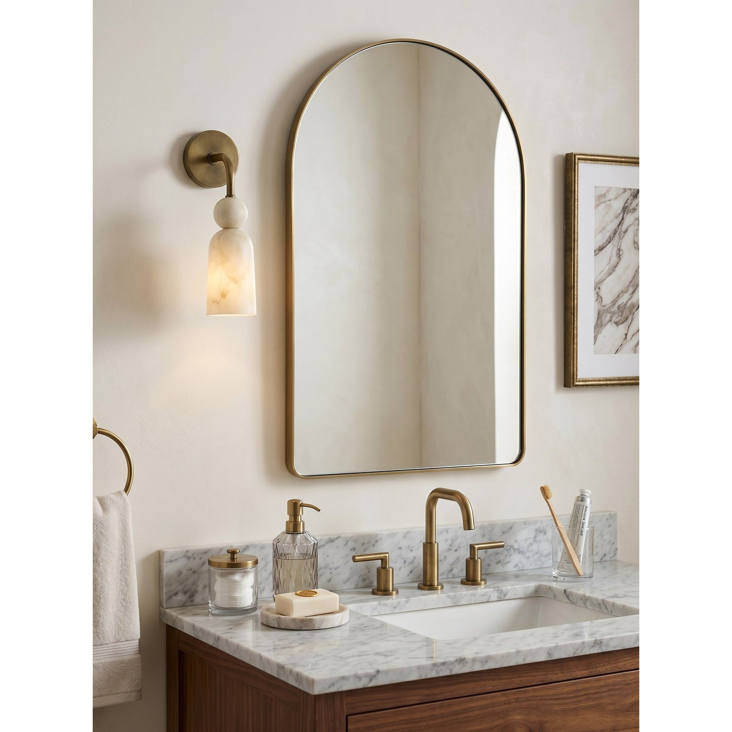 Flume Alabaster Arc Wall Sconce