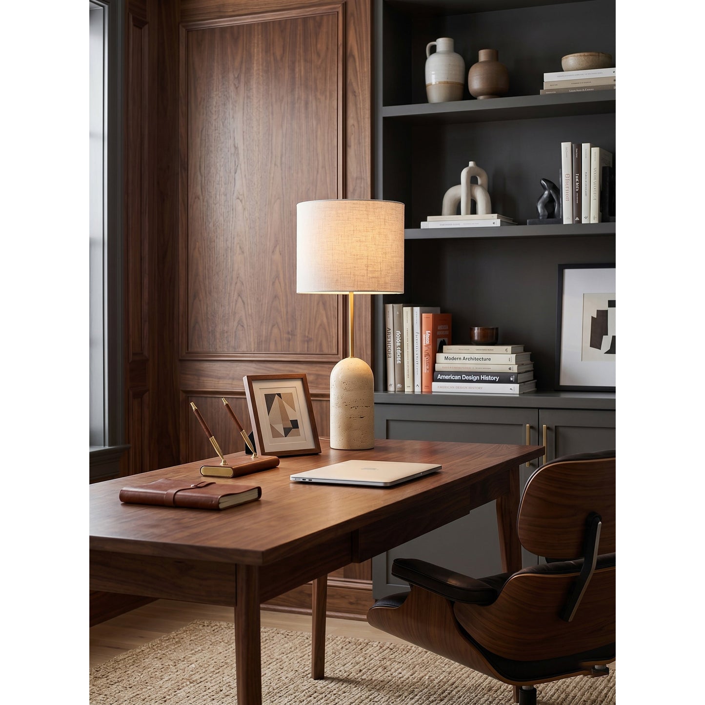 Holt Travertine Table Lamp