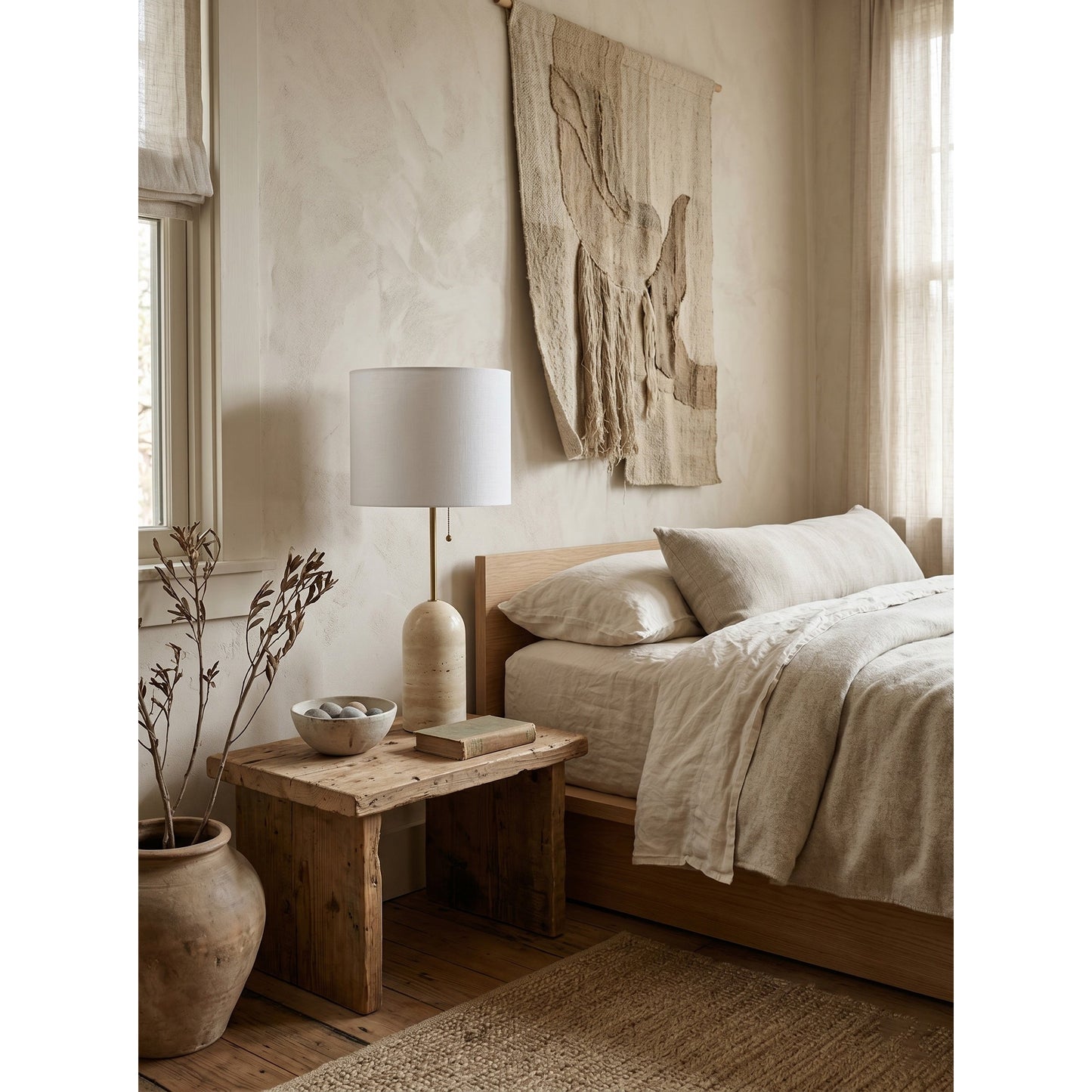 Holt Travertine Table Lamp