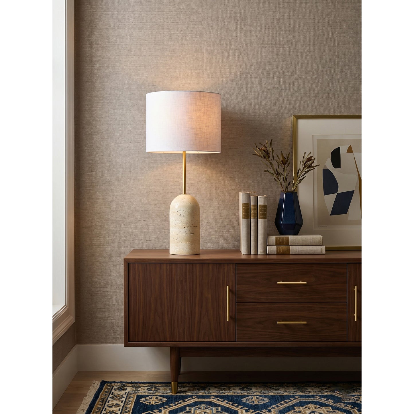 Holt Travertine Table Lamp