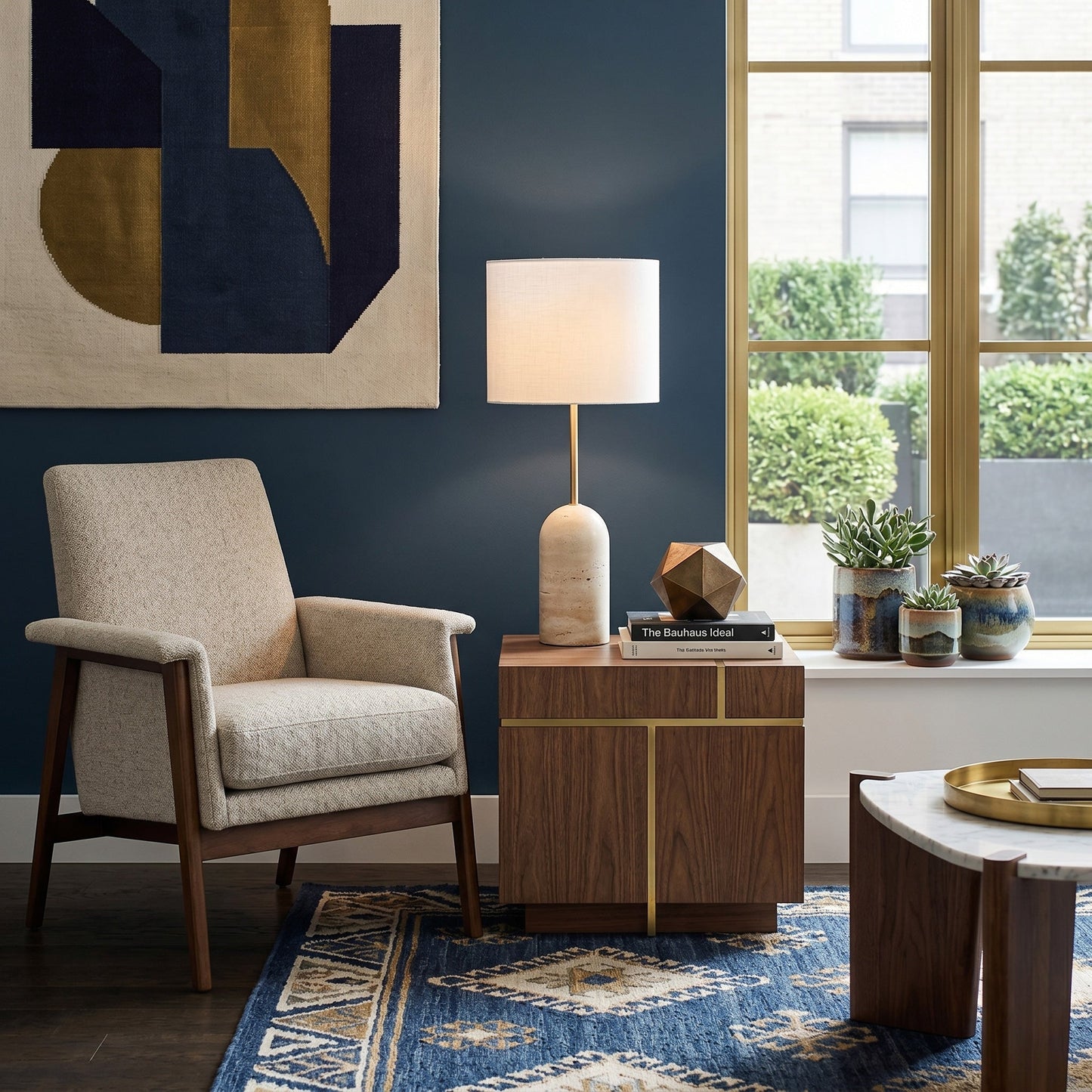 Holt Travertine Table Lamp