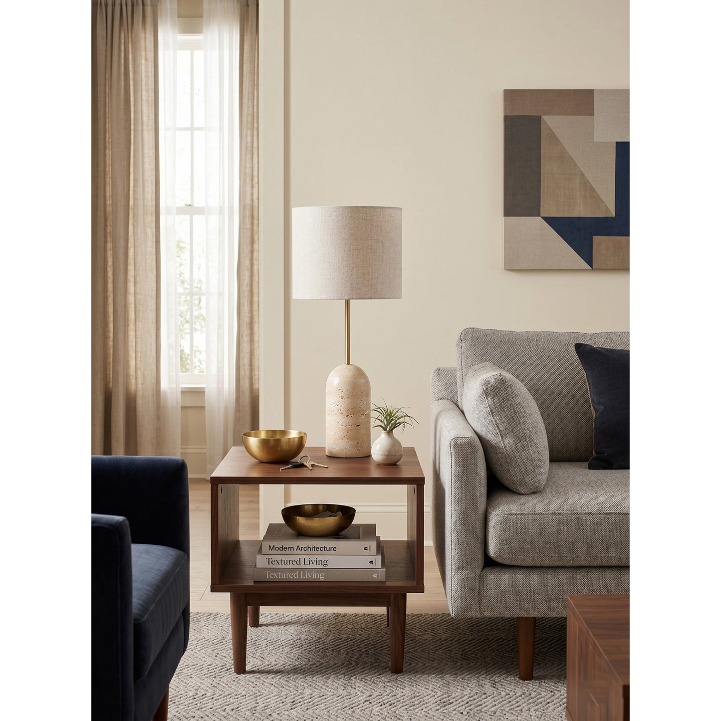 Holt Travertine Table Lamp