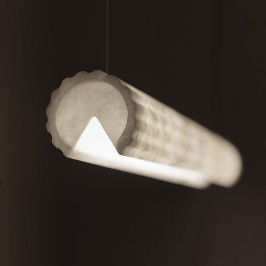 Horizontal Alabaster Roller Pendant Lamp