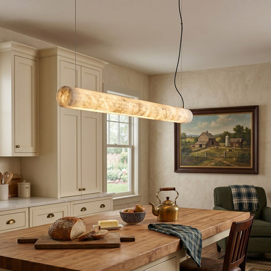 Horizontal Alabaster Roller Pendant Lamp