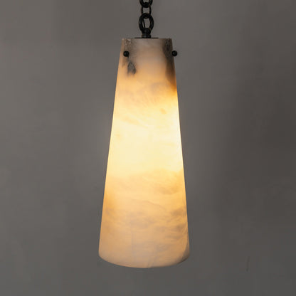 Industrial Cascade Chain Alabaster Chandelier
